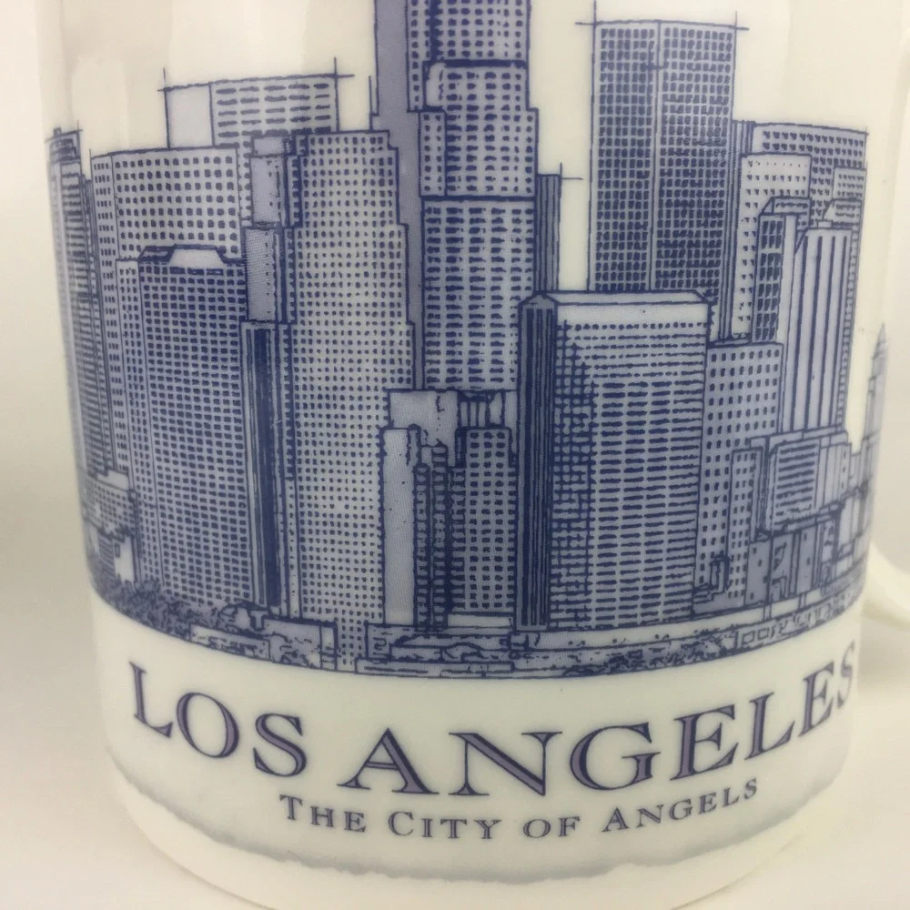 Set of 2 2010 Starbucks Los Angeles Architect Blue‎